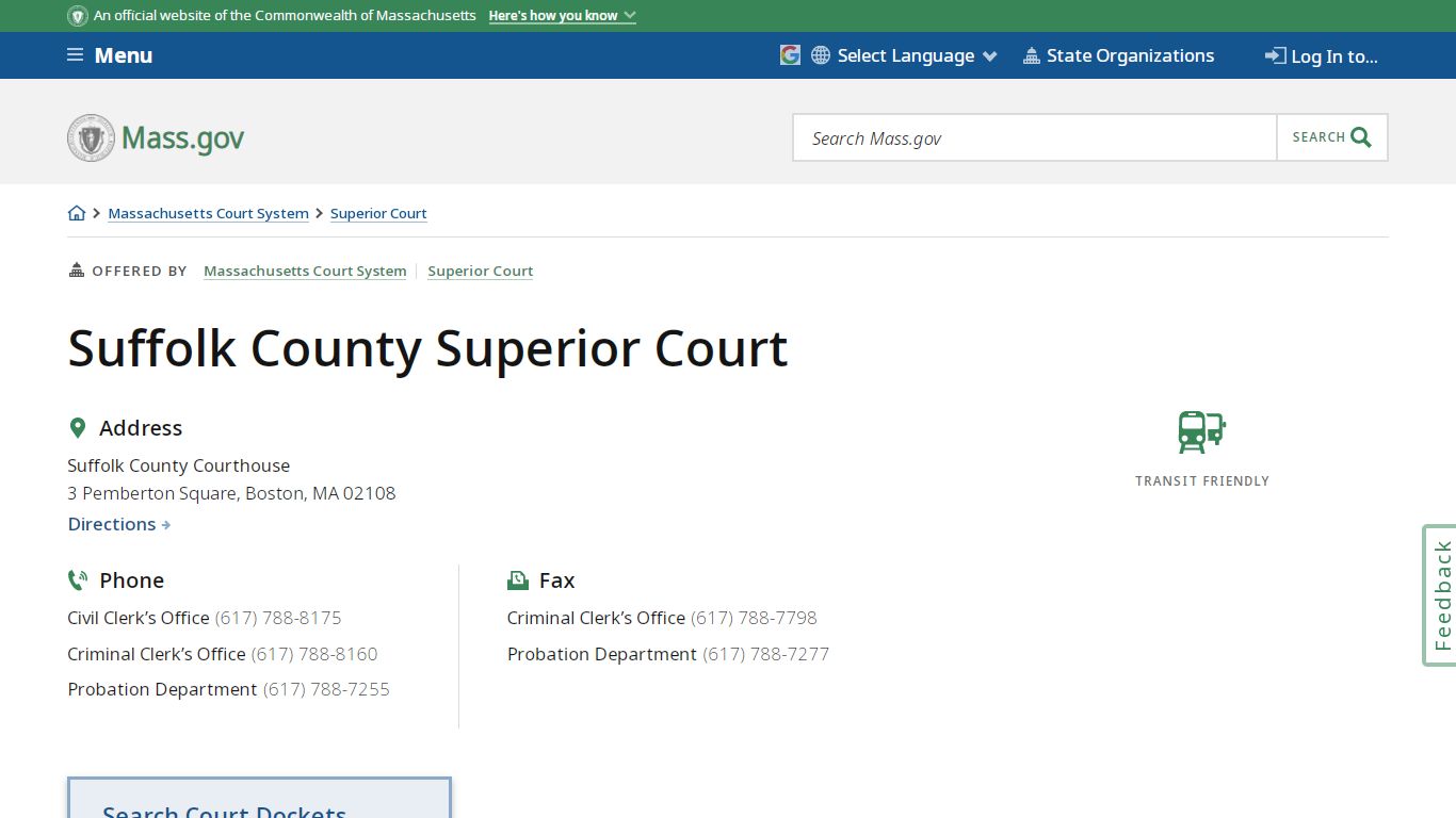 Suffolk County Superior Court | Mass.gov